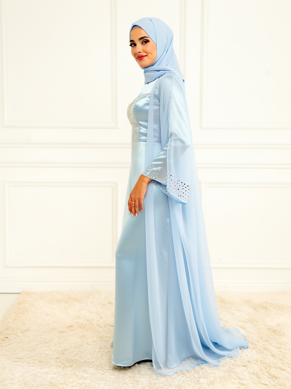 Ensemble Dalia Bleu Poudré — vue trois-quarts