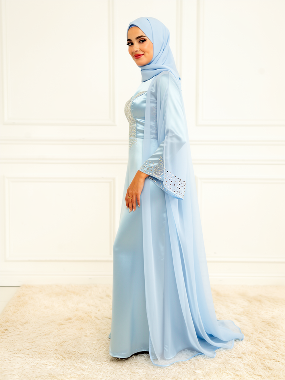 Ensemble Dalia Bleu Poudré — vue trois-quarts