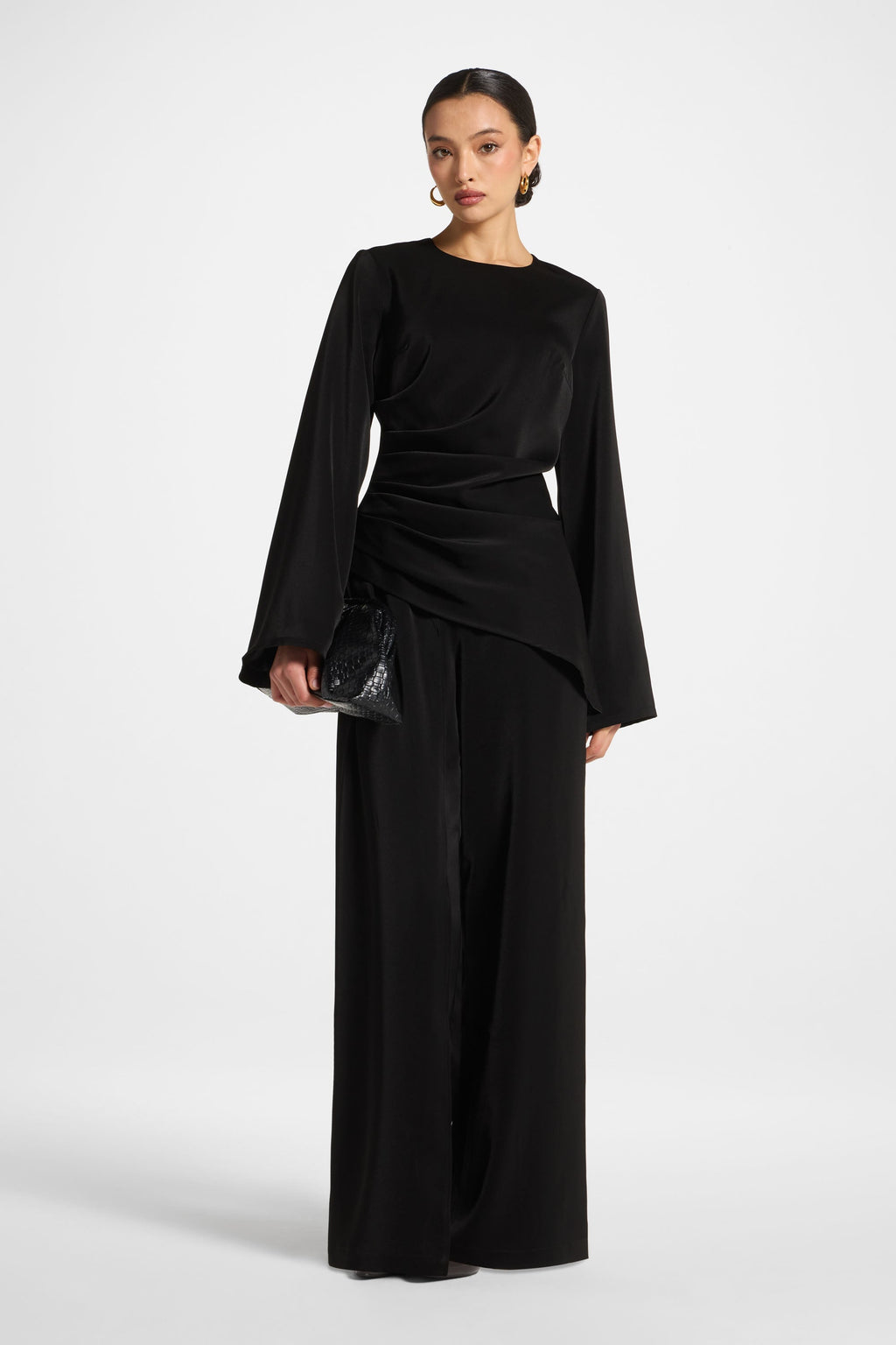Pantalon Drapé Asymétrique - Noir Abayas Modeen