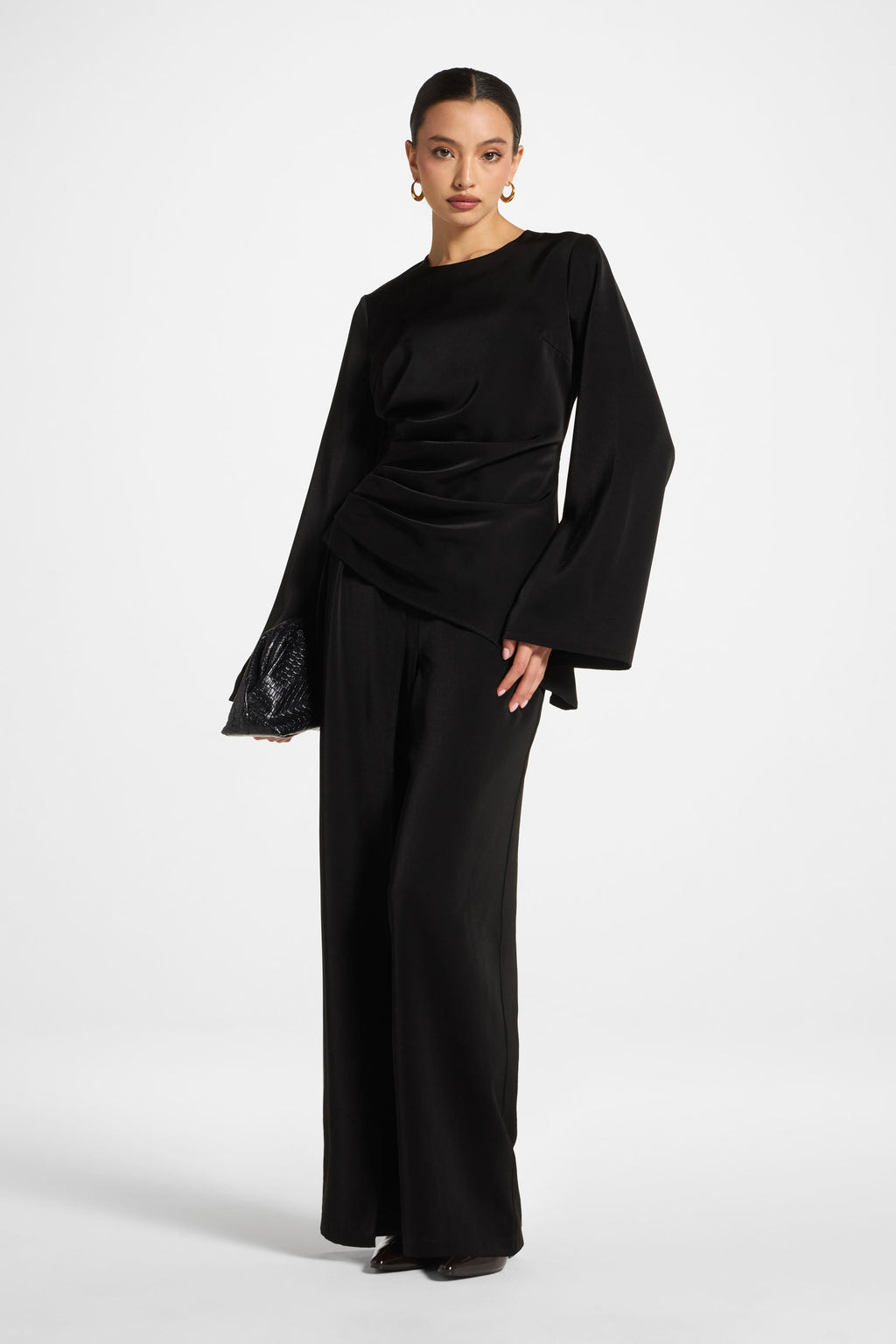 Pantalon Drapé Asymétrique - Noir Abayas Modeen