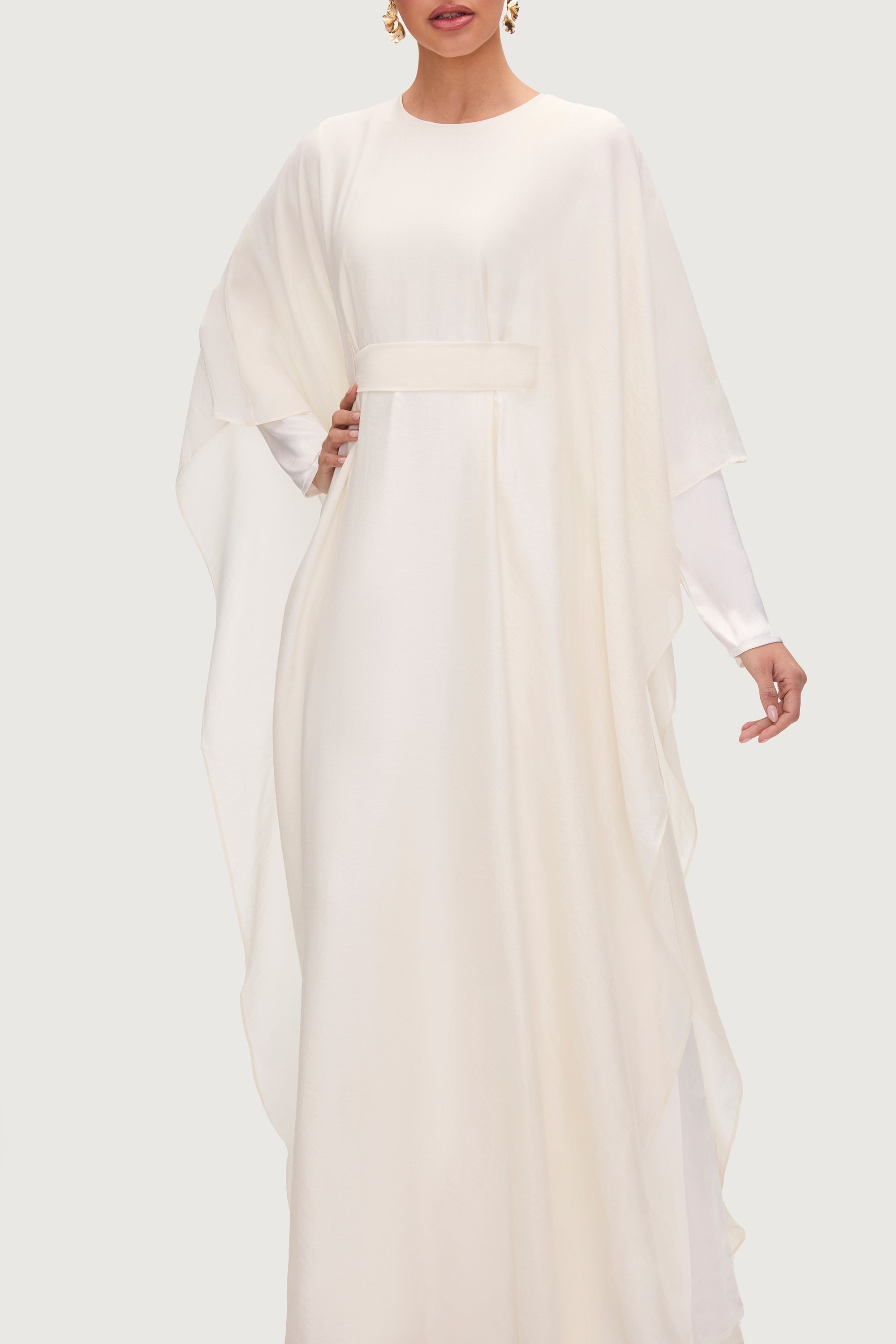 Robe Longue Éthérée en Soie à Taille Nouée - Rayon de Lune Robes Modeen