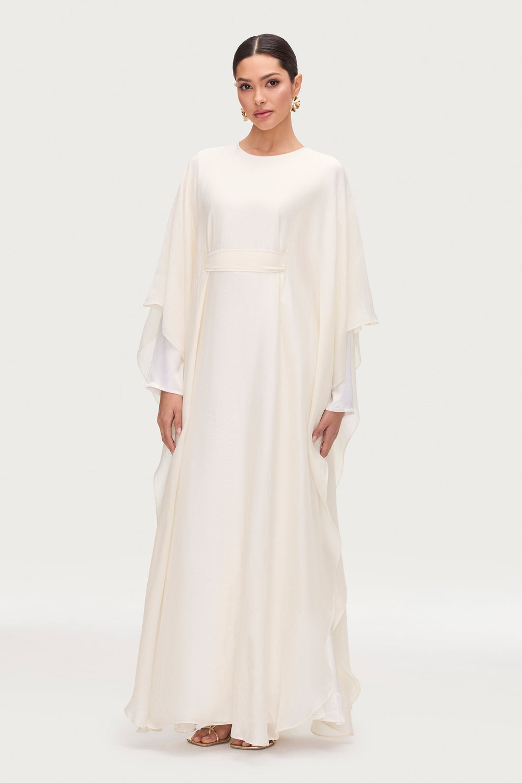 Robe Longue Éthérée en Soie à Taille Nouée - Rayon de Lune Robes Modeen