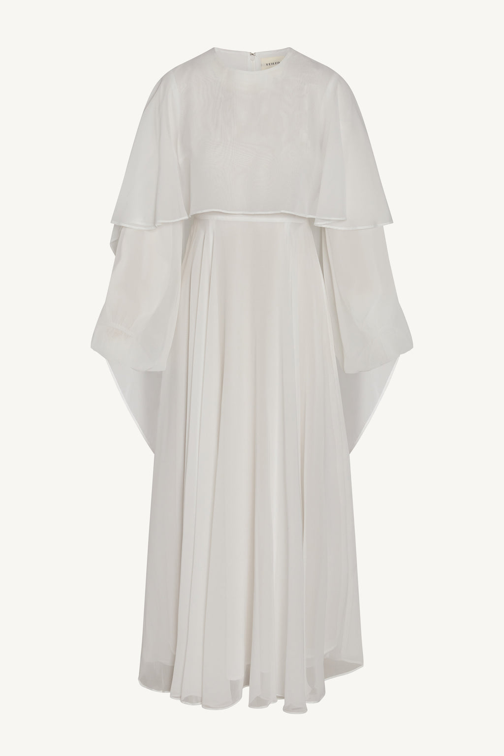 Falak Robe Longue Drapée en Mousseline - Blanc Robes Modeen