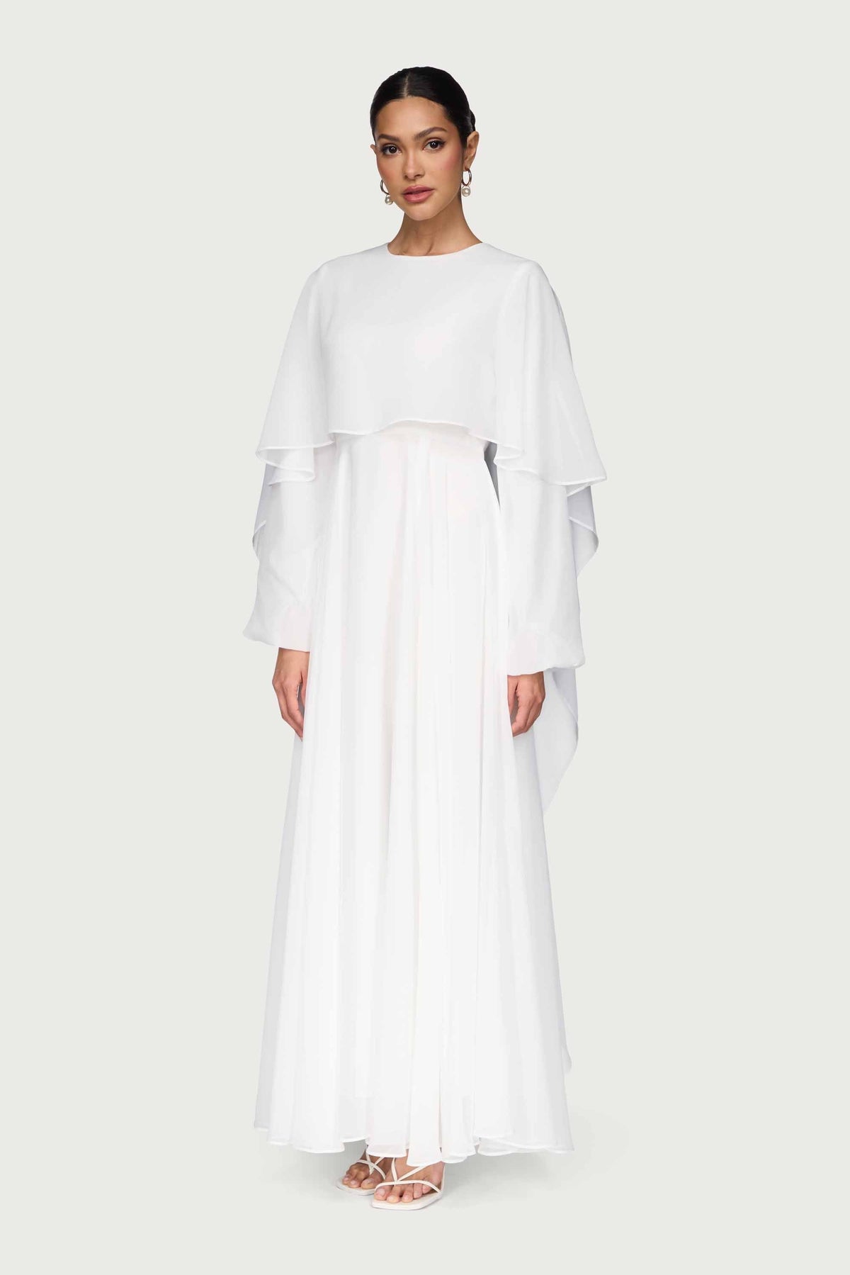 falak draped chiffon maxi dress Robe Longue Drapée en Mousseline Elegant dresses for women Size:Small(52) initial_mssp_sync Christmas dresses elongated feel