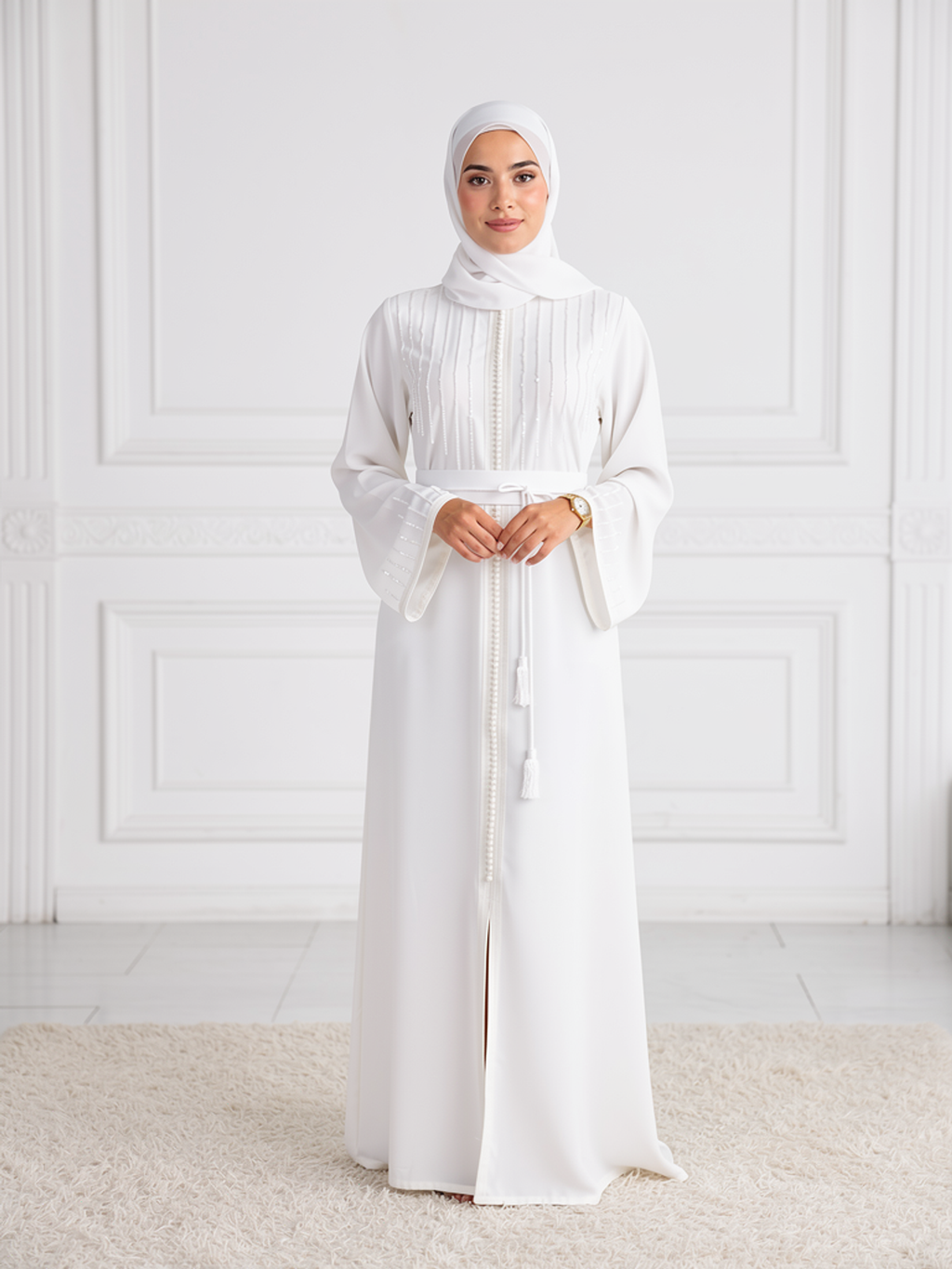 Caftan Inès Blanc — vue de face