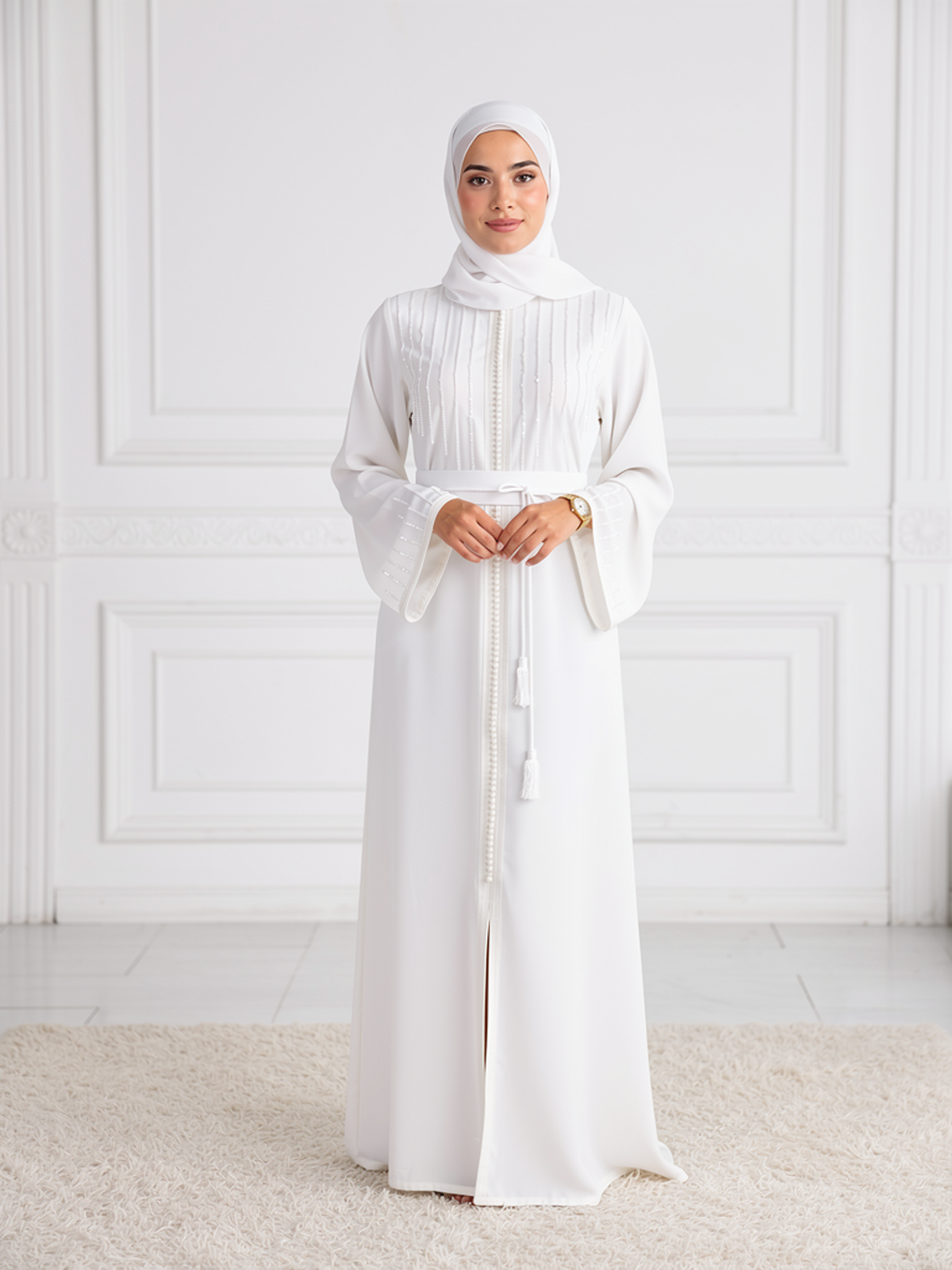 Caftan Inès Blanc — vue de face