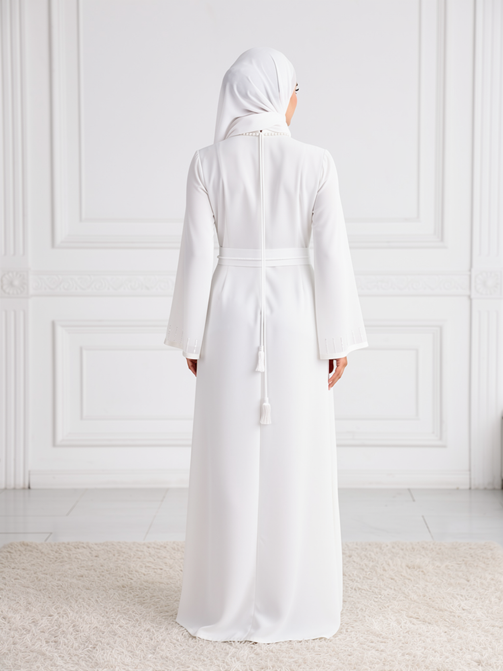 Caftan Inès Blanc — vue de dos