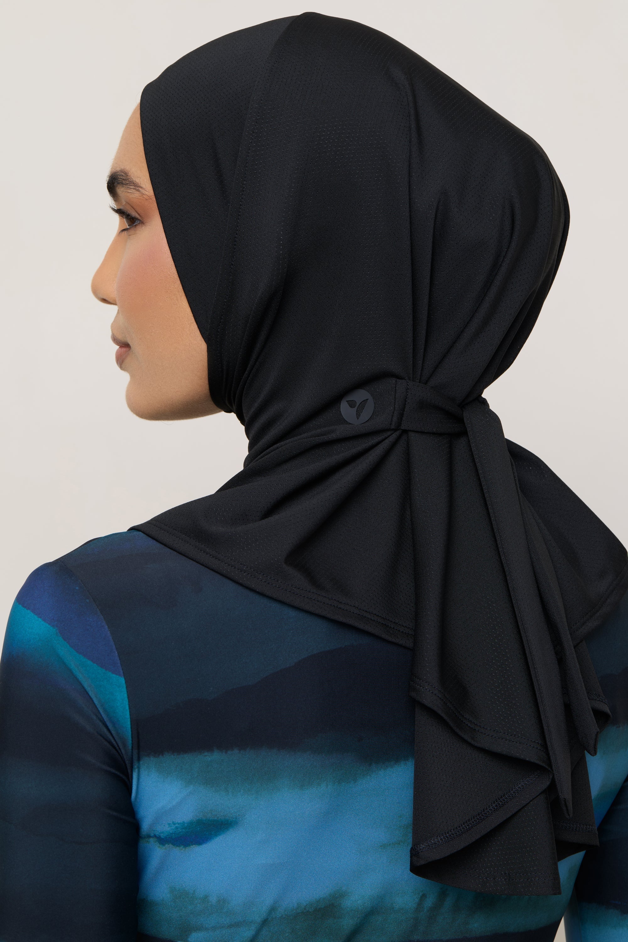 Hijab de Bain Instantané en Mesh à Nouer - Noir Maillots de bain Modeen
