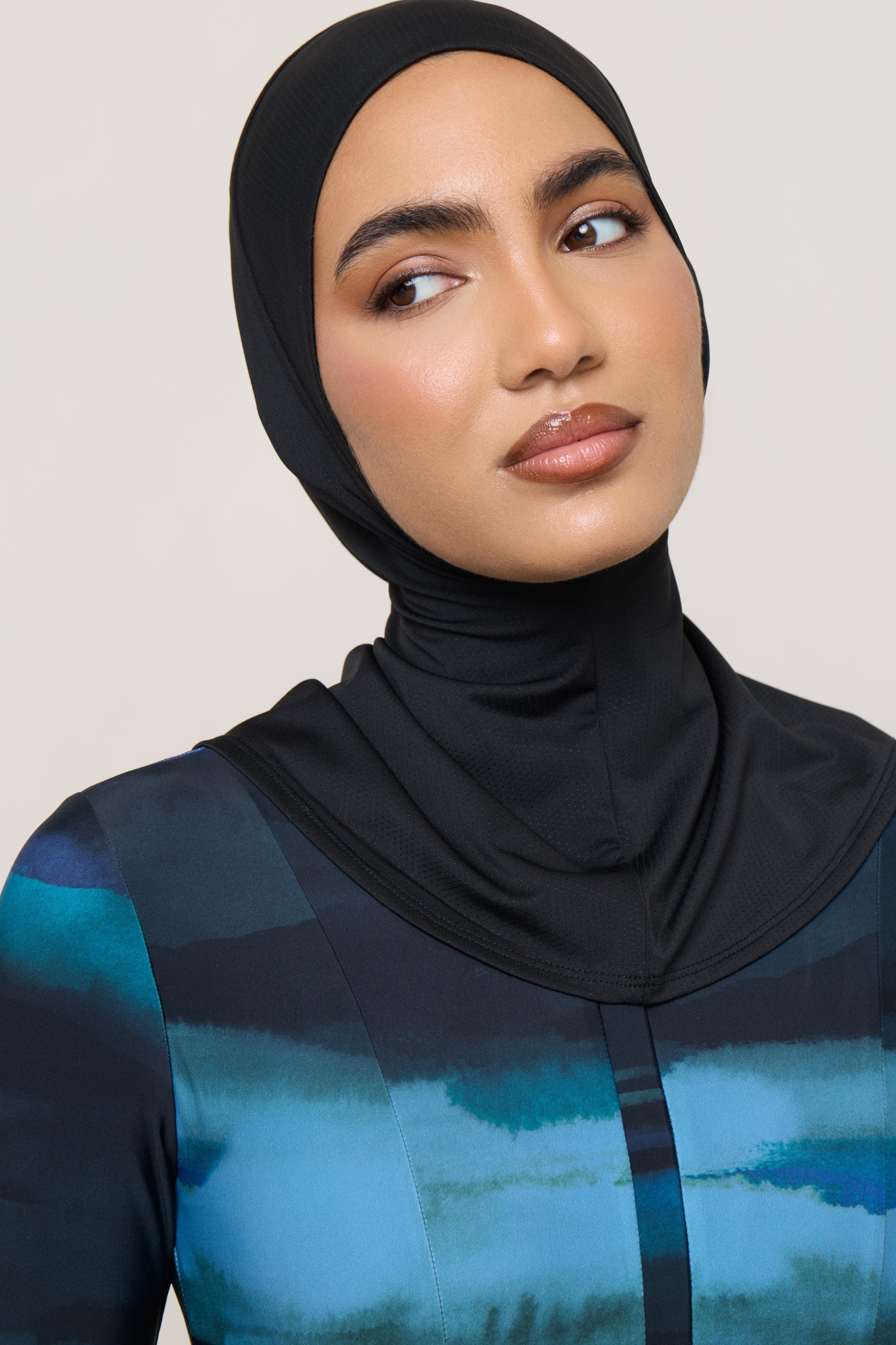 Hijab de Bain Instantané en Mesh à Nouer - Noir Maillots de bain Modeen