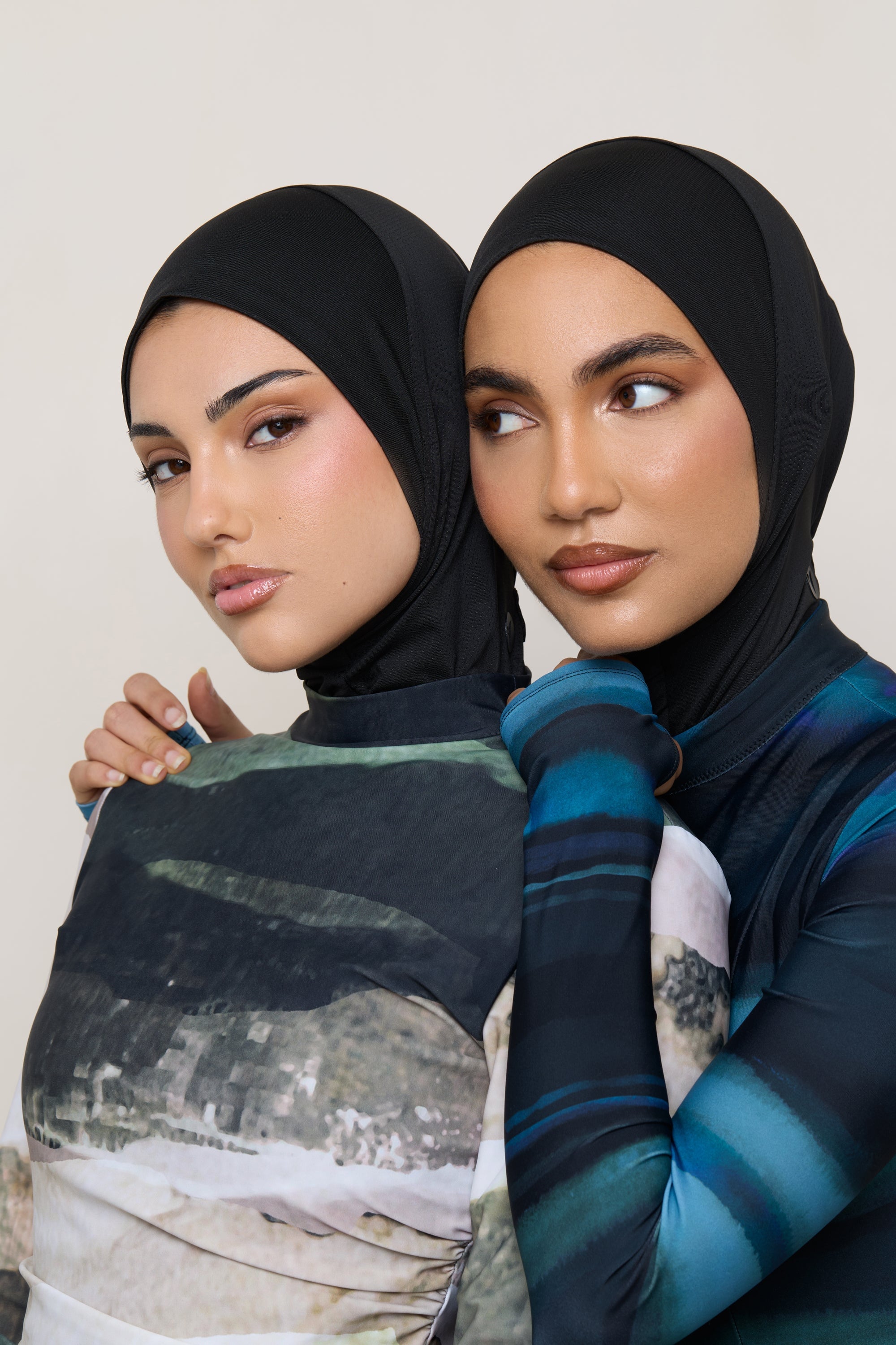 Hijab de Bain Instantané en Mesh à Nouer - Noir Maillots de bain Modeen