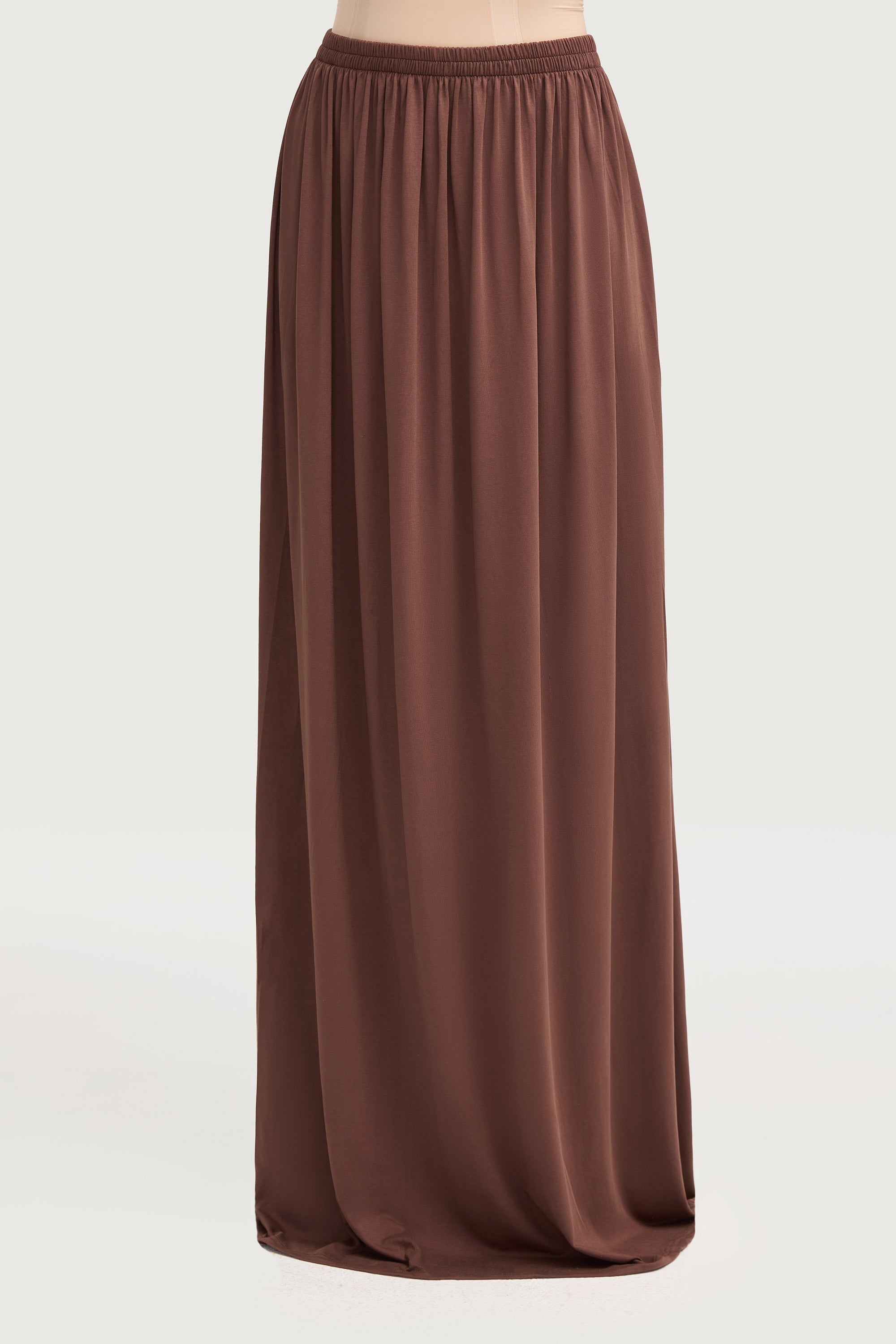 Ensemble Jilbab & Jupe en Jersey de Cupro - Marron Ensembles Modeen