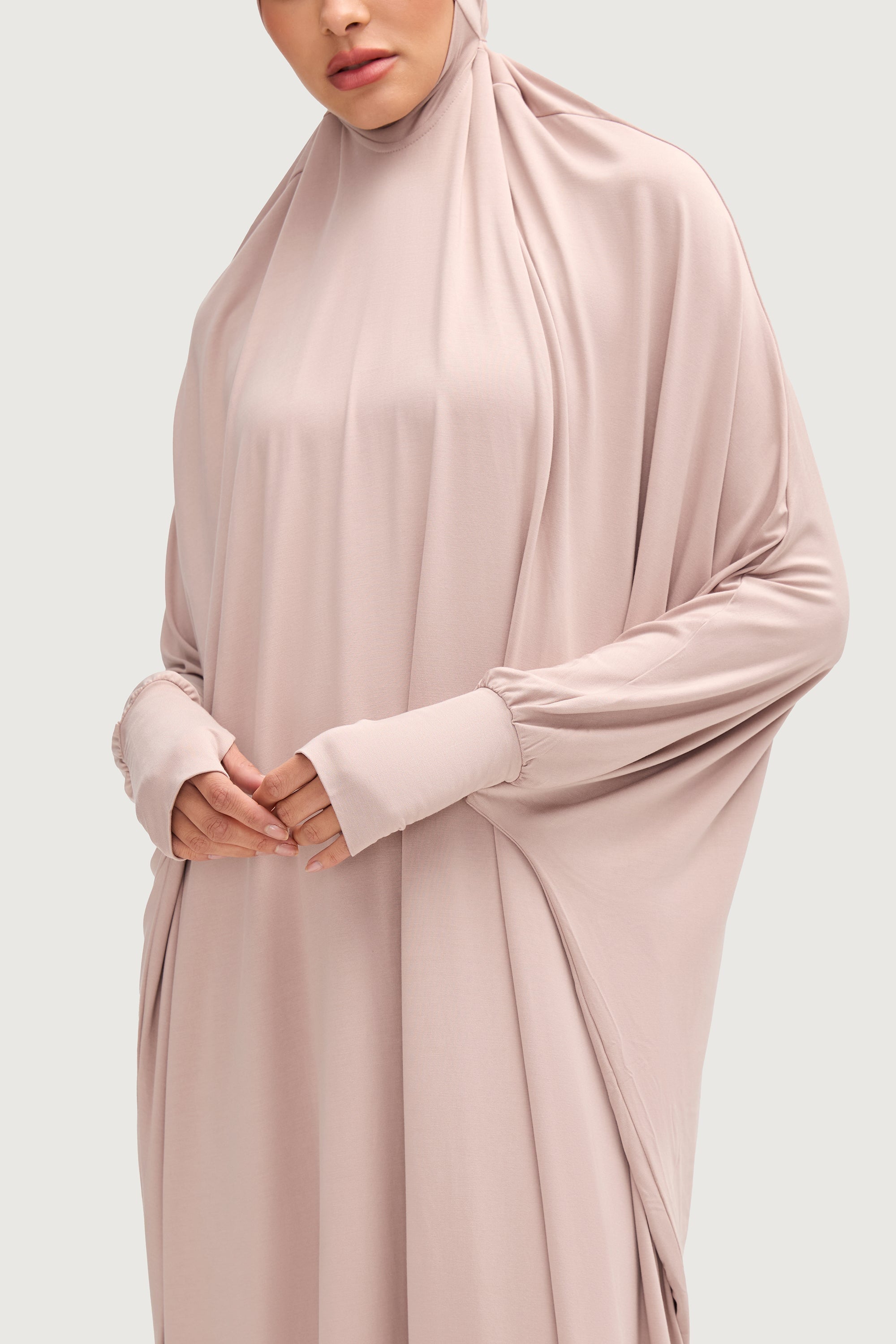 Ensemble Jilbab & Jupe en Jersey de Cupro - Vison Ensembles Modeen