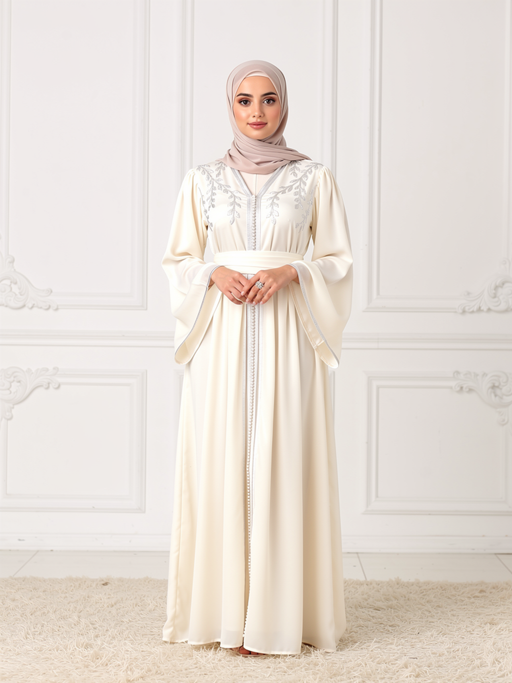 Caftan Layla Ivoire — vue de face