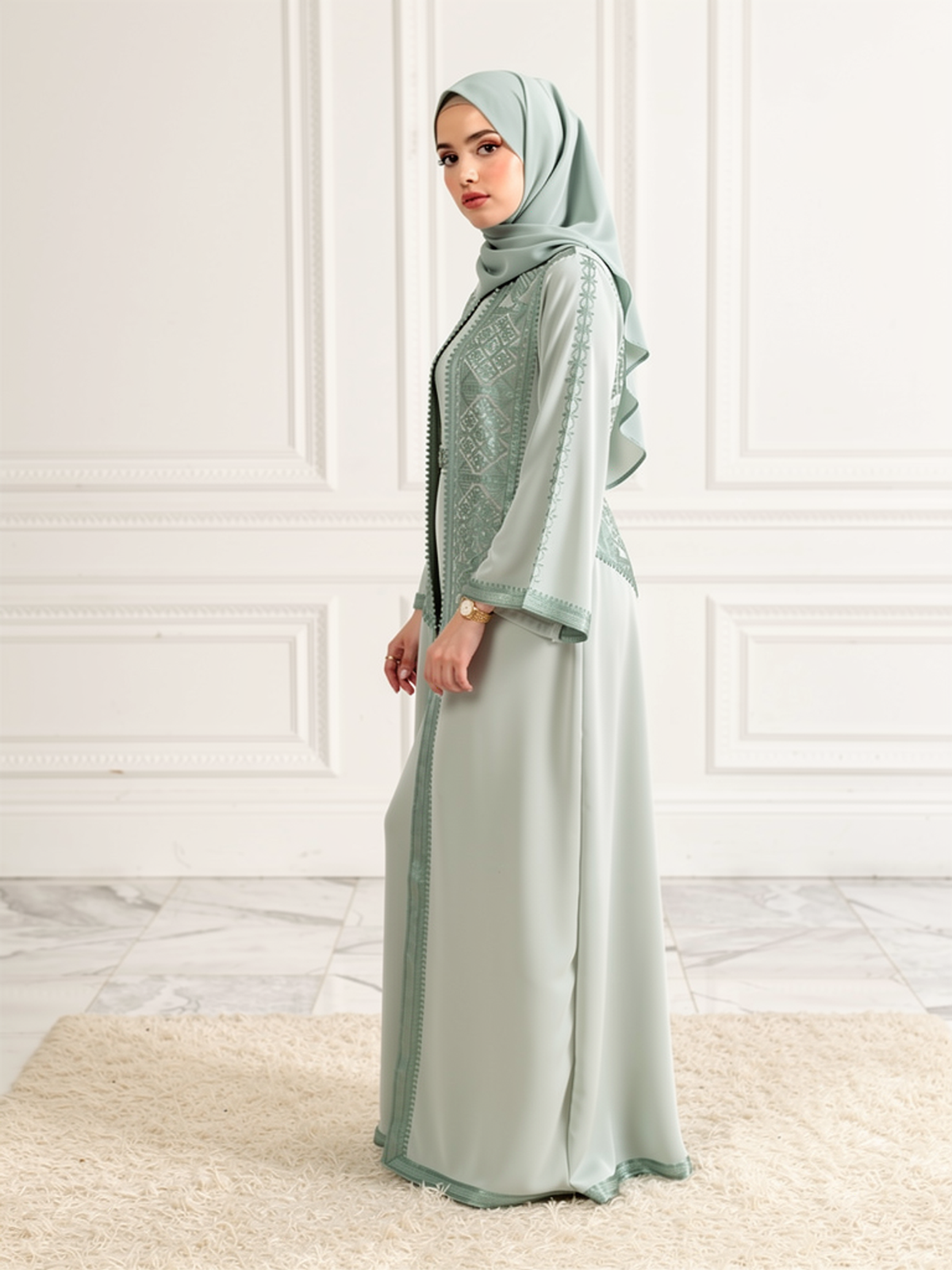 Takchita Maya Vert Menthe — vue trois-quarts