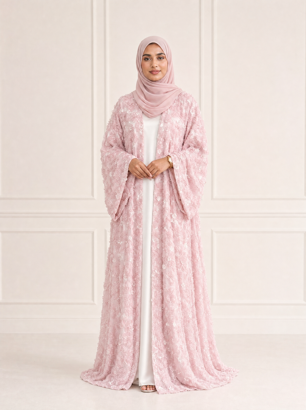 Abaya Pivoine — Rose Poudré