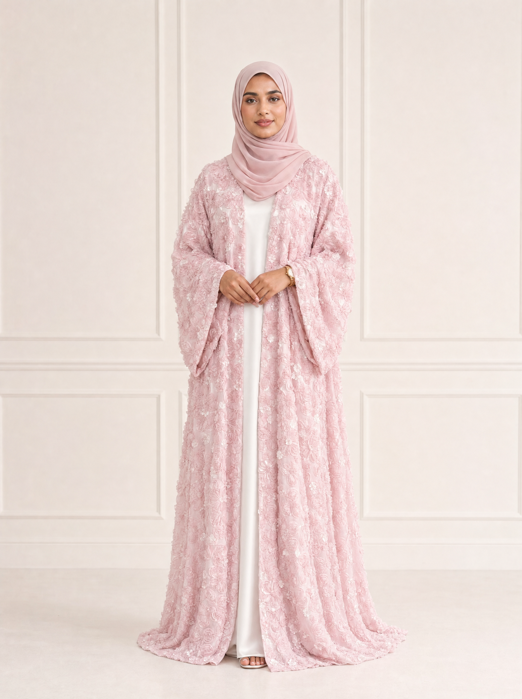 Abaya Pivoine — Rose Poudré