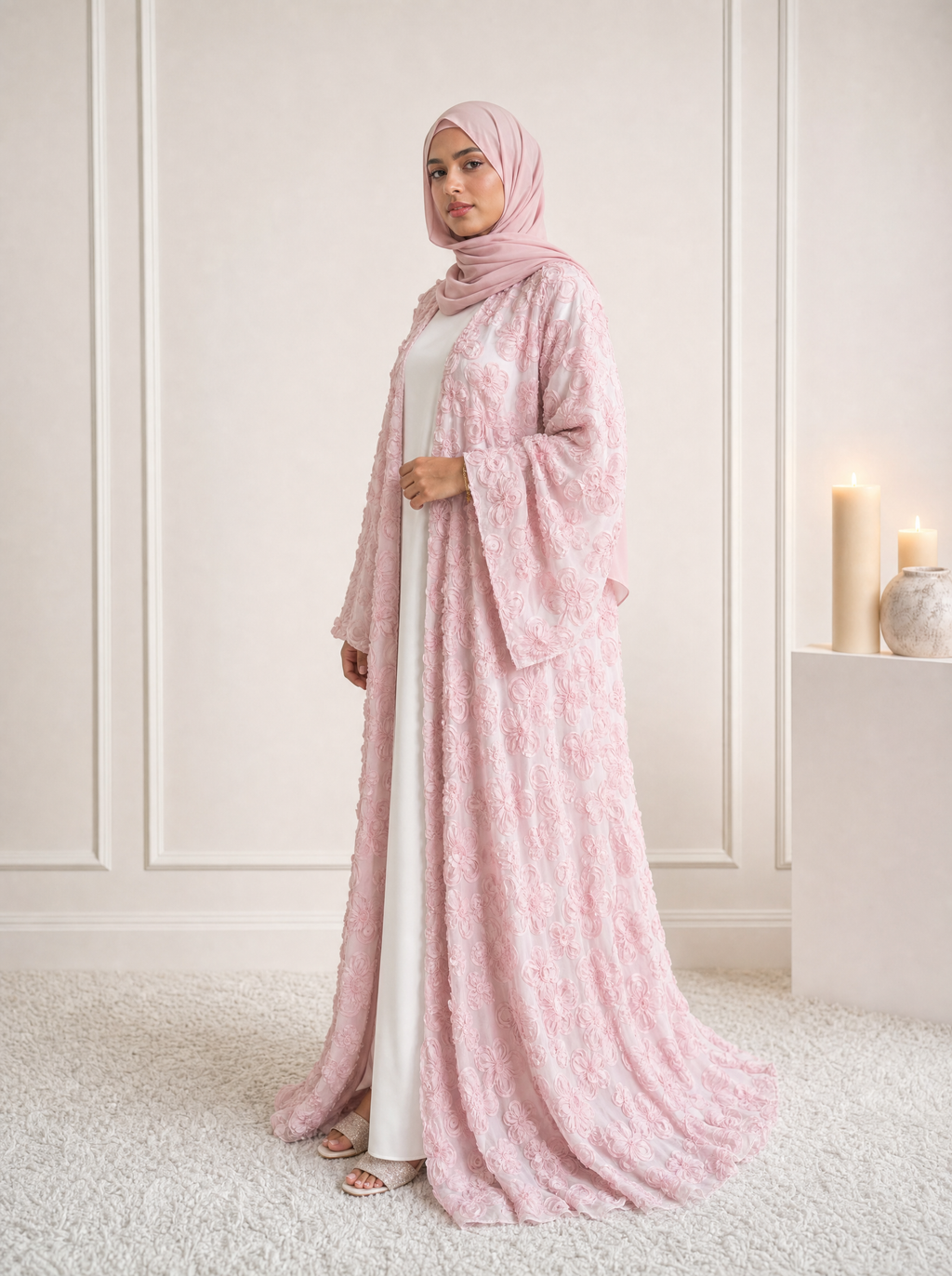 Abaya Pivoine — Rose Poudré