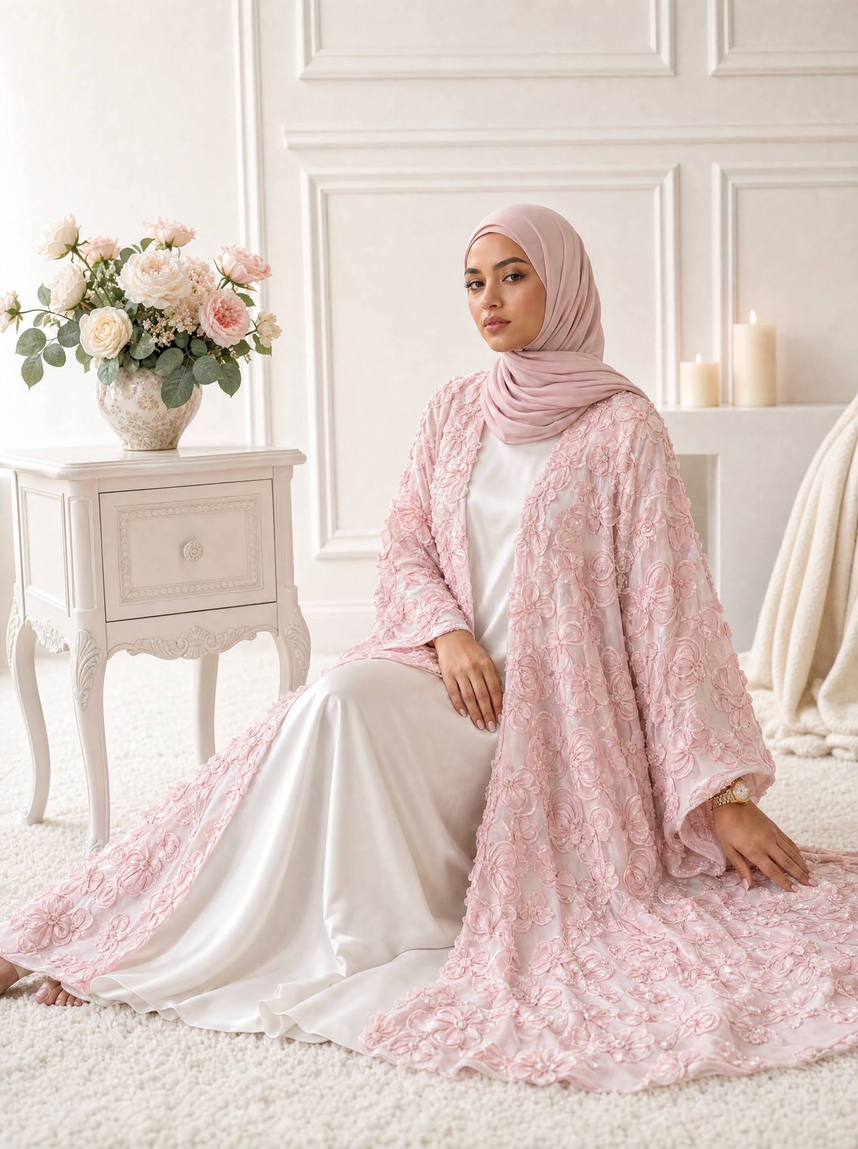 Abaya Pivoine — Rose Poudré