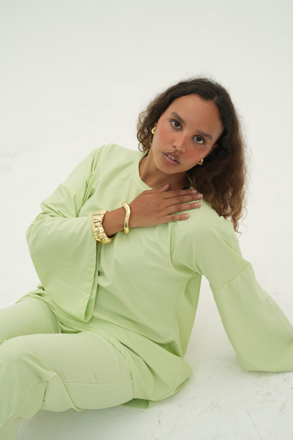 Ensemble Amira — Burkini, coloris Citron Vert - vue 2