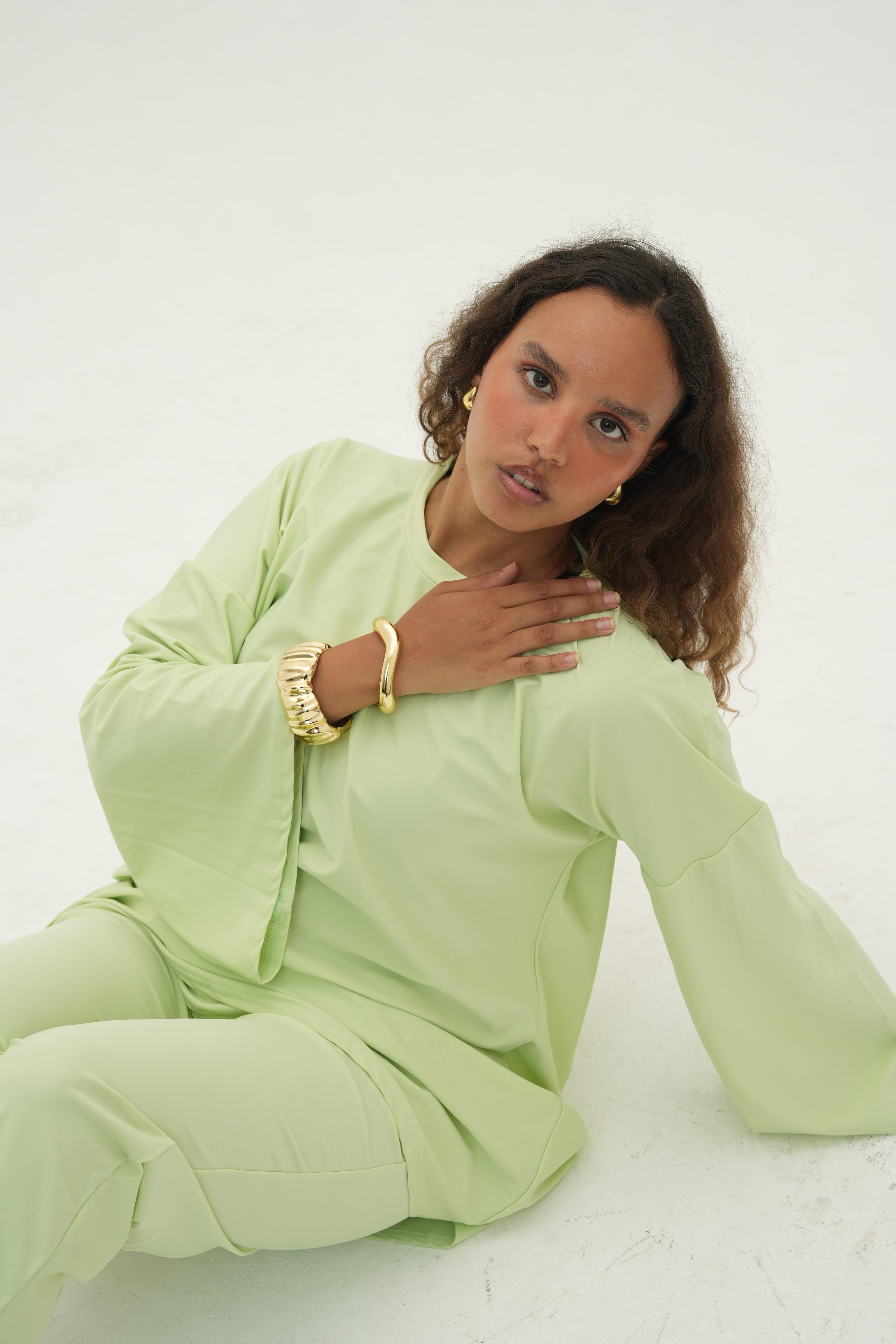 Ensemble Amira — Burkini, coloris Citron Vert - vue 2