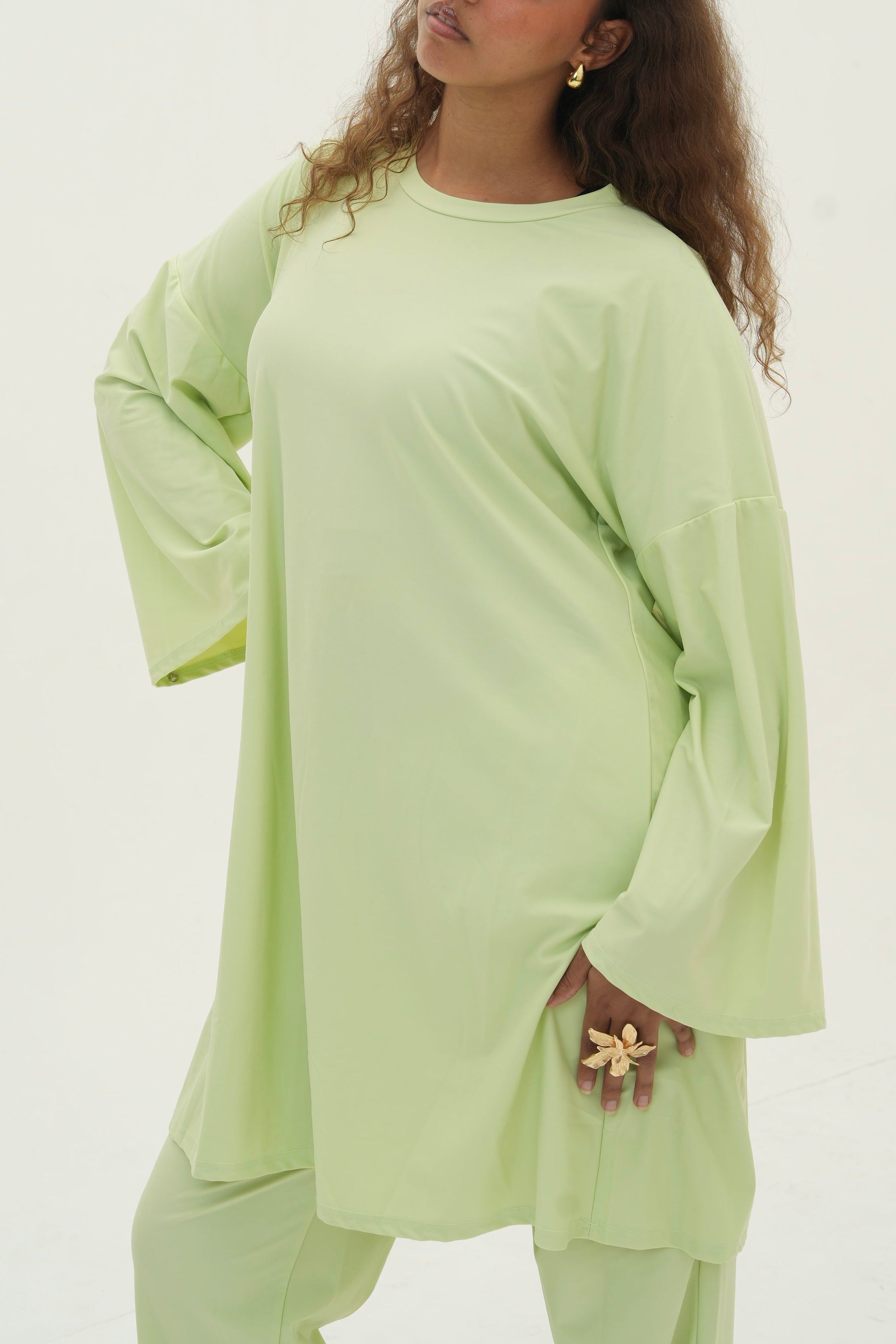 Ensemble Amira — Burkini, coloris Citron Vert - vue 3