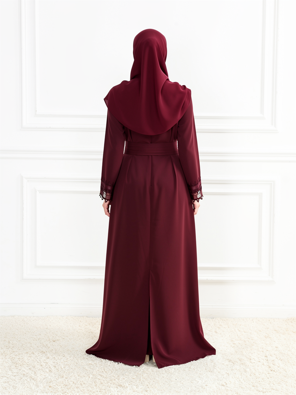 Caftan Salma Bordeaux — vue de dos