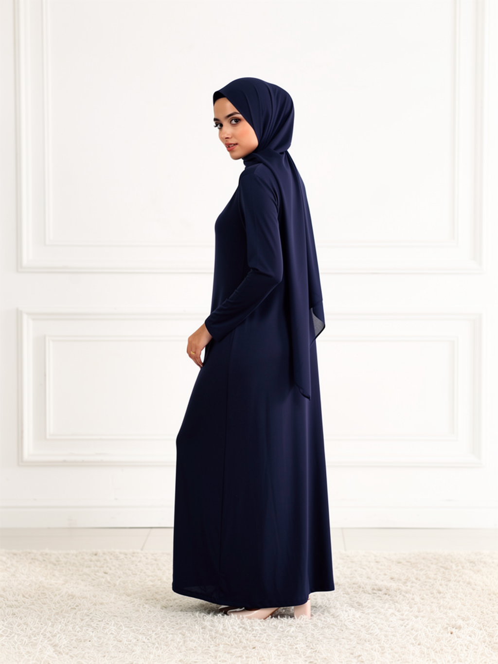 Sous-robe Sana Bleu Nuit — vue trois-quarts