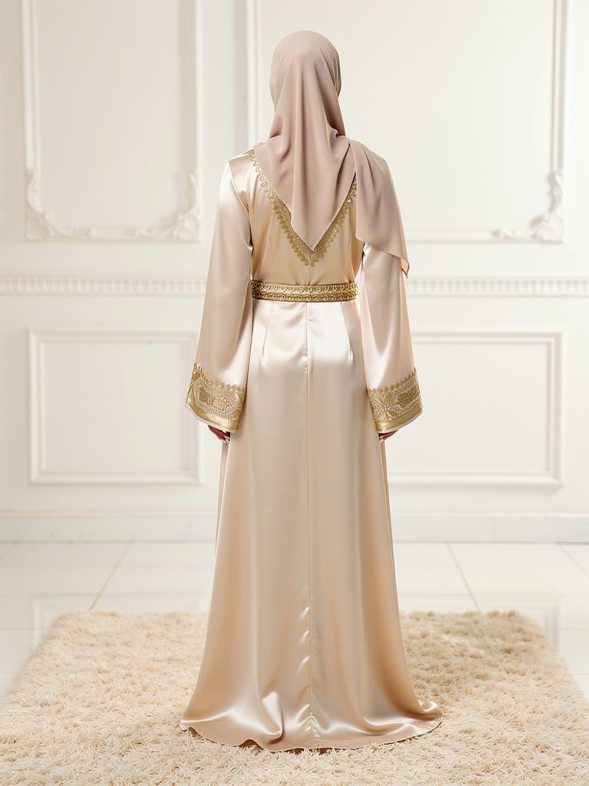 Caftan Soraya Champagne — vue de dos