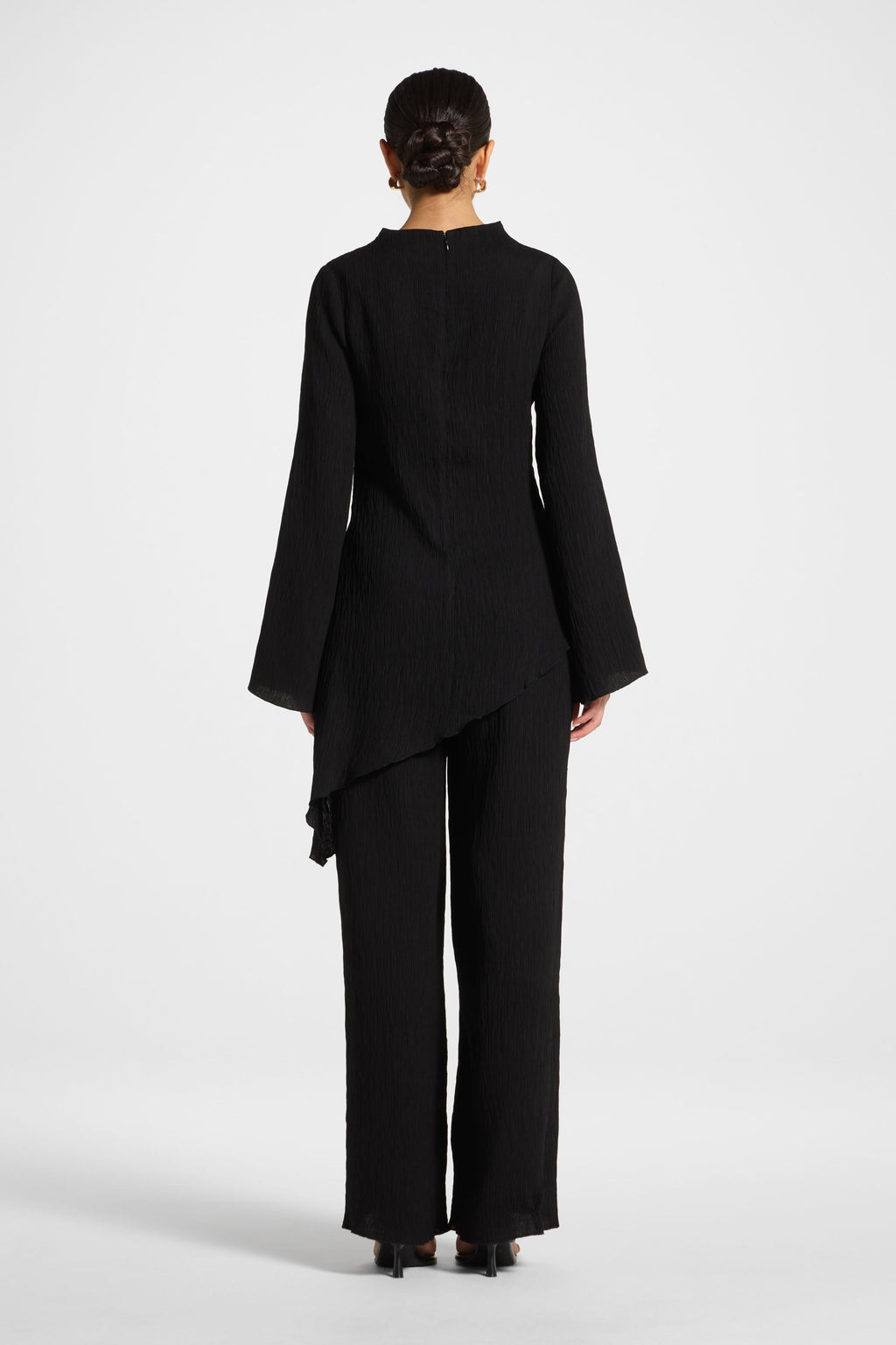 Haut Texturé Asymétrique - Noir Abayas Modeen