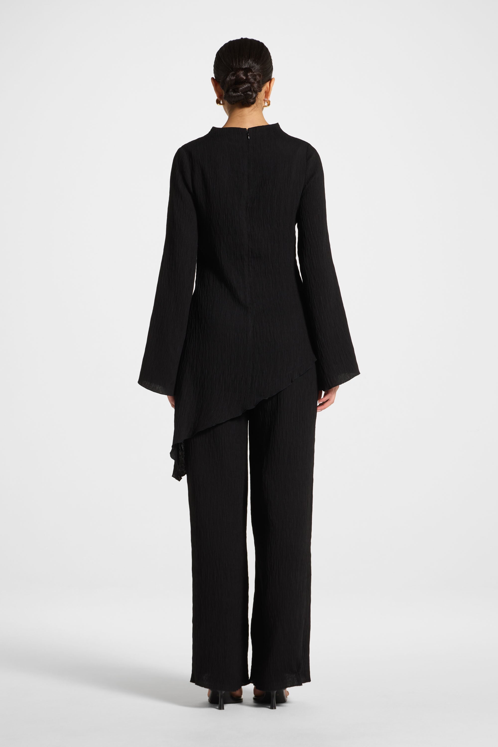 Haut Texturé Asymétrique - Noir Abayas Modeen