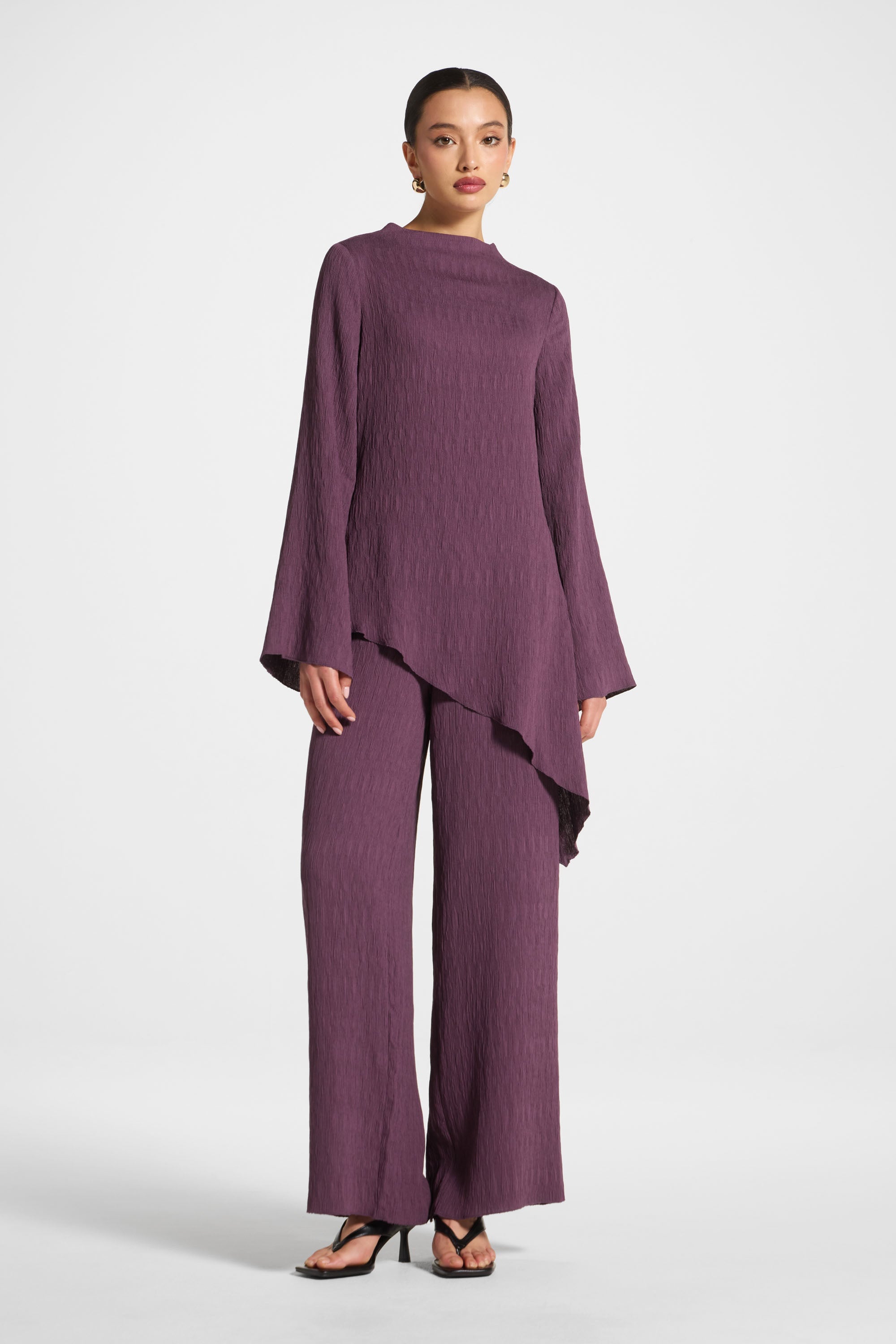 Haut Texturé Asymétrique - Prune Abayas Modeen